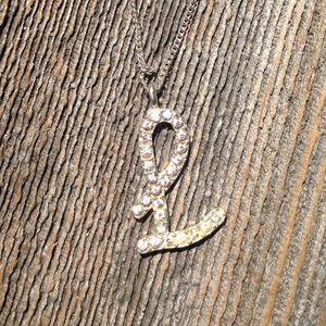 "L" silver charm necklace